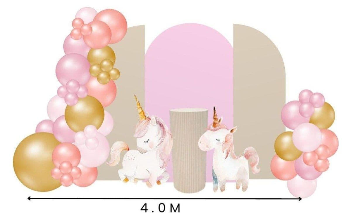 Infant Backdrop (~4m) — balloon-arch backdrop setup